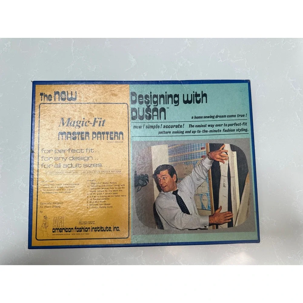 Vintage 1974 Designing with Dusan Magic-Fit Master Pattern Sewing Kit AFI